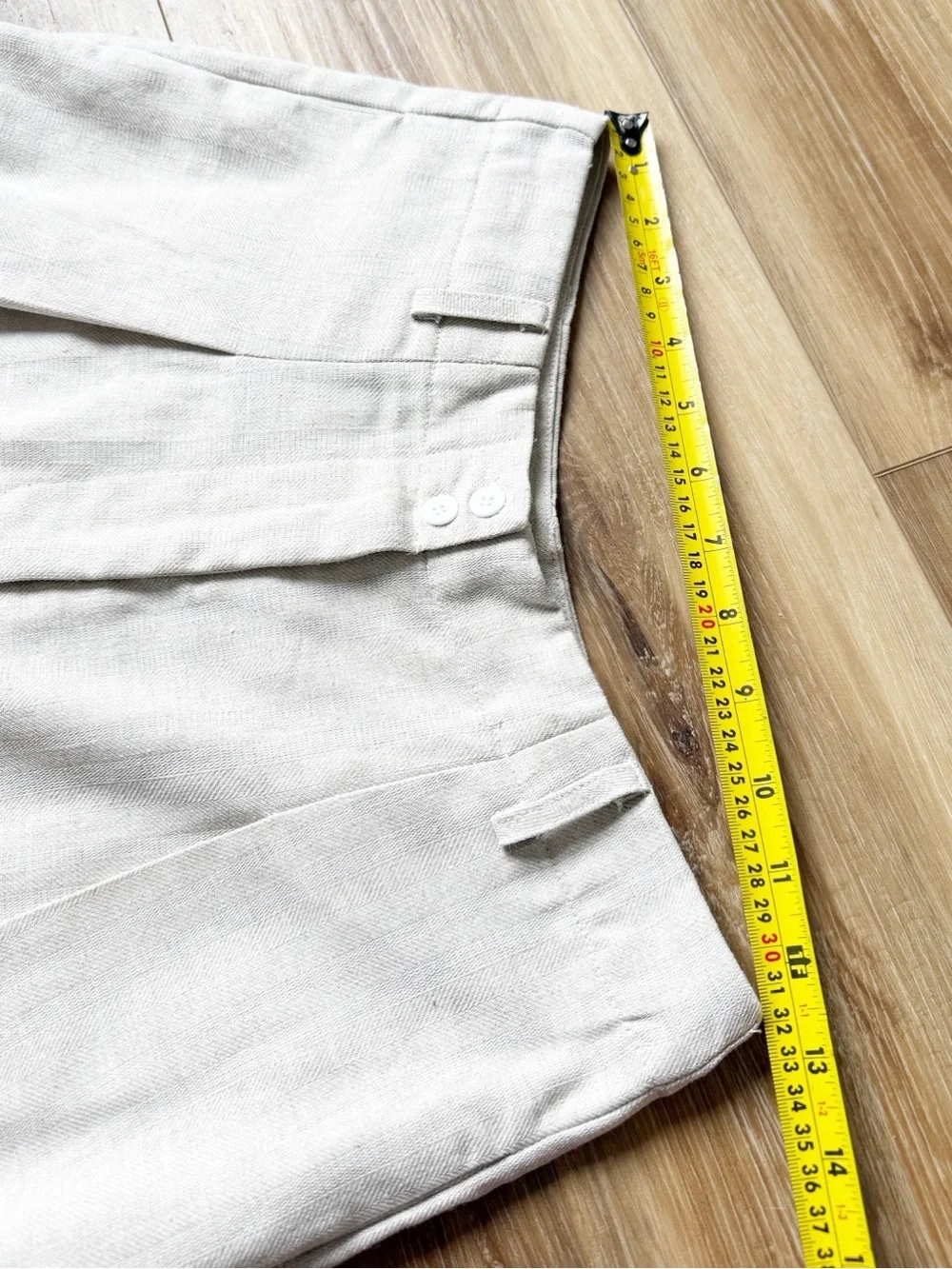 Commense Two-Piece Linen Set in Light Beige - Sleeveless Top & Wide Leg Pants - Picture 8 of 16